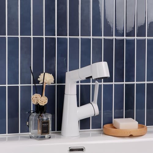 Image of WoStick Blue Self Adhesive Wall Tiles, 3D Stick on Tiles Kitchen, Easy Clean Peel and Stick Wall Tile for Home Decor and Renovation, 28x22cm 10sheets