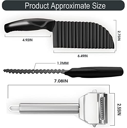 قطاعة بطاطس مموجة من يوكابا، قطاعة بطاطس من الستانلس ستيل بحافة مموجة لتحضير بطاطس مقلية فرنسية، اداة توفير الجهد، قطاعة بطاطس محمولة، سكين تقطيع سلطة الخضروات، اداة تقطيع بحافة مموجة للاستخدام