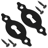 AERZETIX - C73729 - Paar von 2 Rosetten platten 67x27x1.5 mm für türschloss mit normalem schlüssel - vertikale montage - schlüssellochabdeckung - aus metall - rosette, beschlag, zylinder - mattschwarz