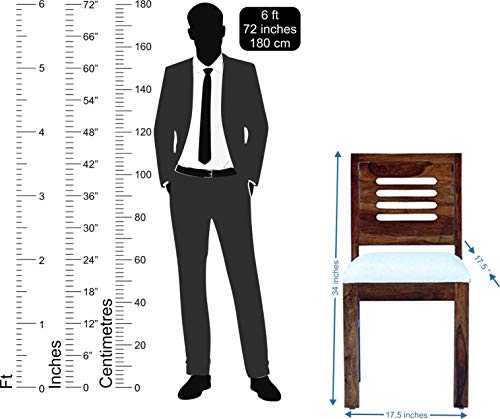 Image of Mamta Decoration Solid Sheesham Wood Dining Chairs for Home and Office | Teak Finish | Set of 2