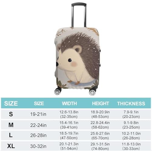 Cute Little Hedgehog Printed Luggage Cover Protector, Fits 18-32 Inch Luggage2