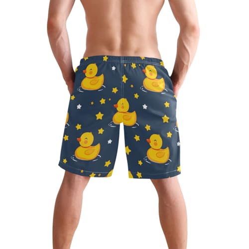 Men’s Swim Trunks Duck Yellow Star Beach Board Shorts Swimming Short Pants Running Sports Surffing Shorts3