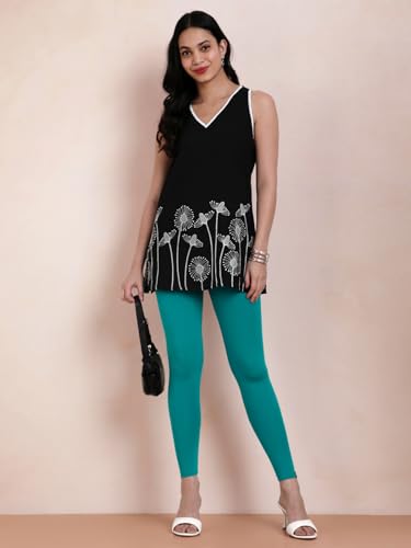 Image of TWIN BIRDS Women Viscose Ankle Leggings | Stretchable Kurti Wear Bottom
