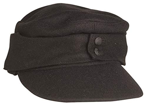 Da uomo. WH Pz Berretto da campo M43 NERO (riproduzione), Uomo, nero