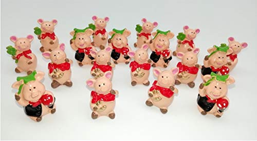 Preisvergleich Produktbild 36 Glücksschweinchen Figuren Glücksbringer Mini Schweinchen Tischdeko