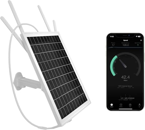 Image of Solar WiFi Extender Outdoor, 15W Solar Powered WiFi Repeater, WiFi Extender Signal Booster Solar Battery, 2.4GHz Wireless Signal Booster WiFi Router, 26000mAh Battery, IP65 Waterproof, 200m Range