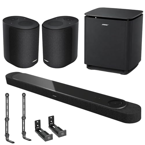 Bose Lifestyle Ultra Soundbar with Ultra Subwoofer Bundle + 2 Soundbar Mount Options, Dolby Atmos Home Theater System with Wi-Fi, Bluetooth (Black, Soundbar + Subwoofer + 2 Surround) - image 1