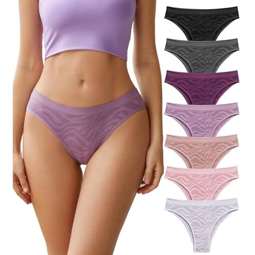 SHARICCA Seamless Bikini Underwear for Women Super Stretch Sexy Low Rise Cheeky Panties Soft Comfort Hipster Pack
