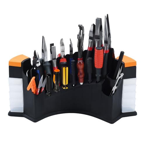 TMZDCJK Tool Organiser, One-piece Screwdriver and Pliers Holder,Storage Rack with Screw sorting box,Essential Workshop Workbench Storage๏ผBilateral๏ผ