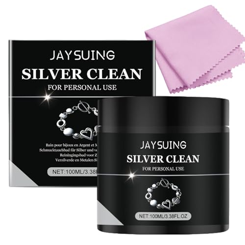 Silberputzmittel mit Silberputztuch für Schmuck,Silver Clean Schmucktauchbad für Silberschmuck und versilbertem Schmuck,Sanftes Poliermittel für Silberschmuck Silberputzmittel mit Silberputztuch für Schmuck,Silver Clean Schmucktauchbad für Silberschmuck und versilbertem Schmuck,Sanftes Poliermittel für Silberschmuck