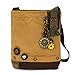 Chala Handbag Canvas Crossbody Messenger Bag Patch Crossbody - Metal Sunflower - Brown