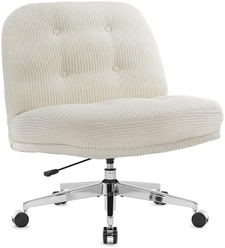 IWMH Krzesło biurowe bez podłokietnik&oacute;w, szerokie i grube krzesło obrotowe...