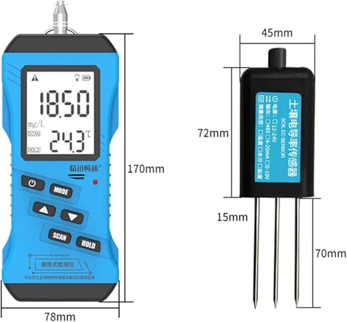 Conductividad de nutrientes y pH del suelo bajo control con probador 7 en 1 rápido 4