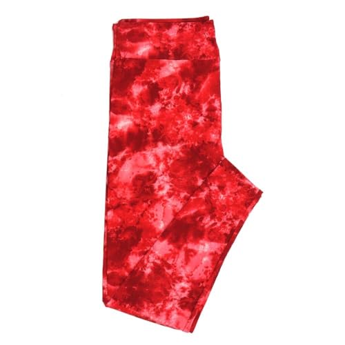 Lularoe Kids Sm-Med S/M Valentines Batik Abstract Dye Pink Orangish Red Kids Leggings fits Kids Sizes 2-6 1429-A