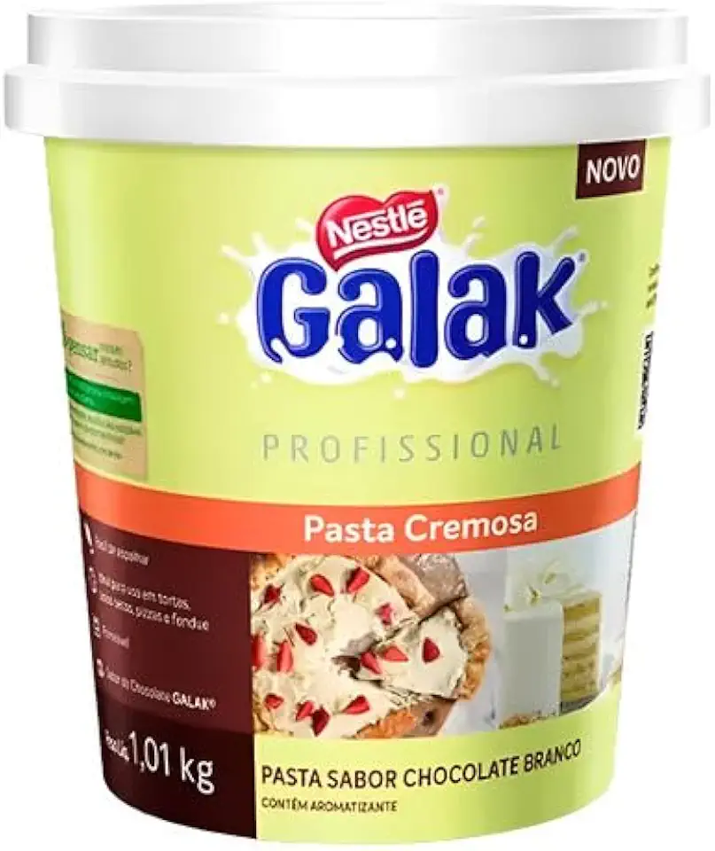 Galak Pasta Cremosa Profissional Sabor Chocolate Branco, Recheio e Cobertura para Confeitaria, 1,01 kg (Galak)