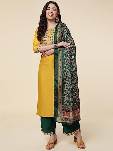 Silk Embroidered Kurta Set for Women4