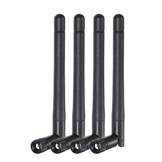 Bingfu Dual Band WiFi 2.4GHz 5GHz 5.8GHz 3dBi MIMO RP-SMA Male Antenna (4-Pack) for WiFi Router Wireless Network Card USB Adapter Security IP Camera Video Surveillance Monitor