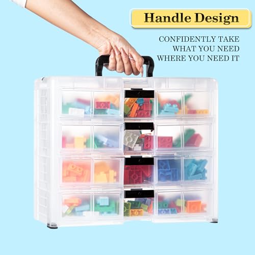 Image of Screw Organizer Small Parts Cabinet Chest, 16-Drawer Hardware Electronics Nuts Bolts Storage Drawers Organization Toolbox Garage Craft Teacher Beads Scrapbook Art Hobby (White)