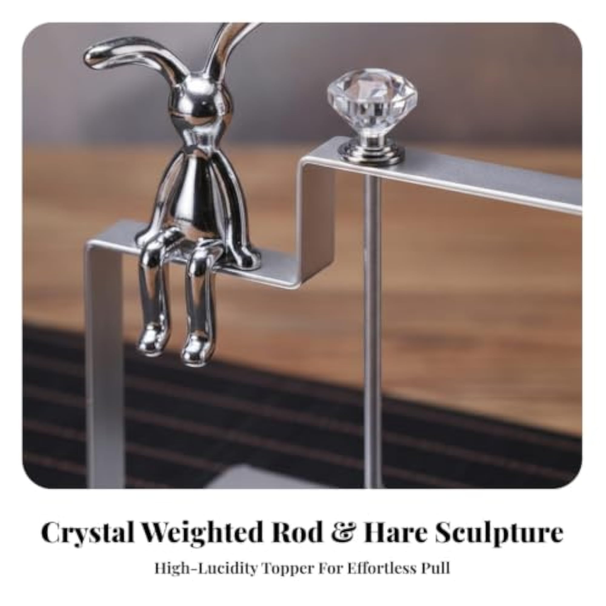 Space Saving Tabletop Tissue Holder with Rabbit Ornament
