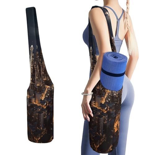 FekiLoot City Seattle Yoga Mat Bag Yoga Backpack Multi Pocket