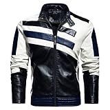 Photo Gallery hide crafts giacca da motociclista in pelle bianca da uomo, slim fit, a righe, nero, blu, bianco, stile classico, bianco e nero., small Photo Gallery hide crafts giacca da motociclista in pelle bianca da uomo, slim fit, a righe, nero, blu, bianco, stile classico, bianco e nero., small