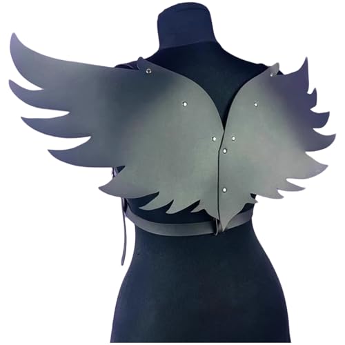 renvena Punk PU Leather Angel Wings Harness Belts Women Fashion Rave Body Chest Harness Club Partywear4