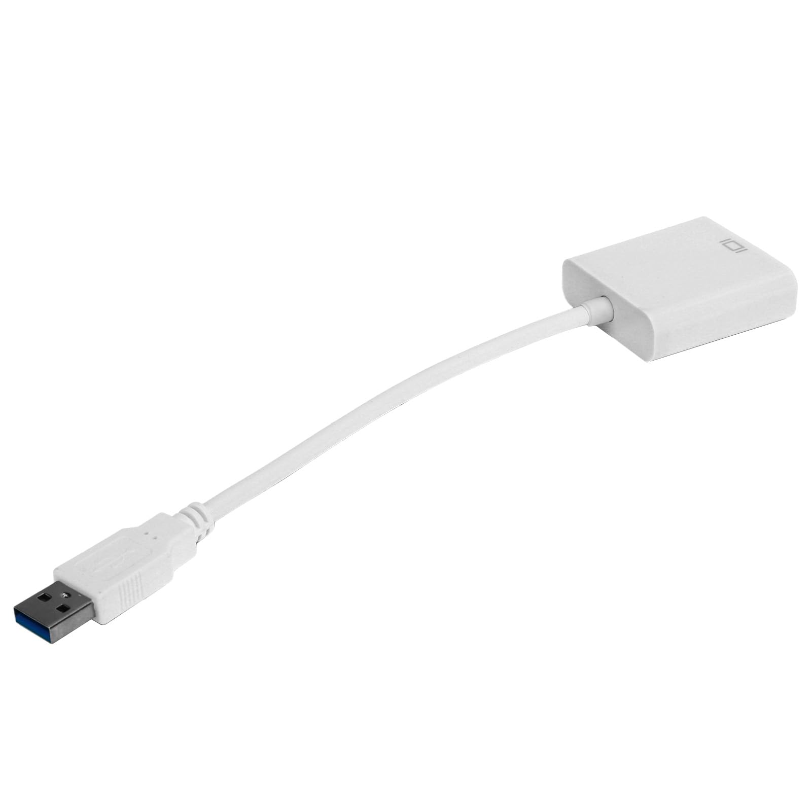 ZJchao Convertisseur USB USB3.0 USB3.0 vers VGA Mâle, Câble Adaptateur HD 1080P 5Gbps, Carte Vidéo Externe Femelle 15 Broches pour PC, Ordinateur Portable, Projecteur, (White)