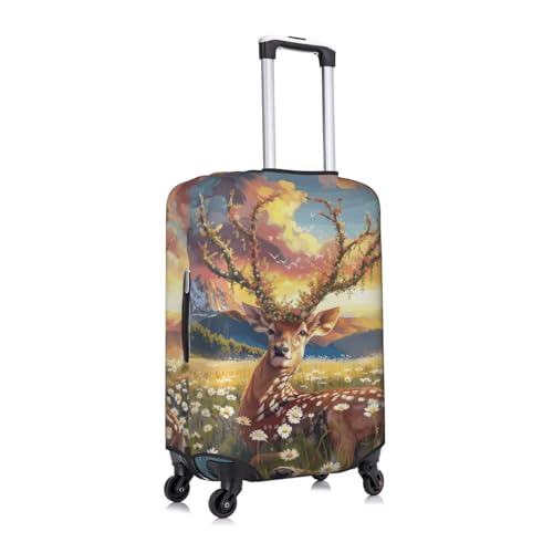 deer antlers Elastic Travel Luggage Cover Travel Suitcase Protective Cover3