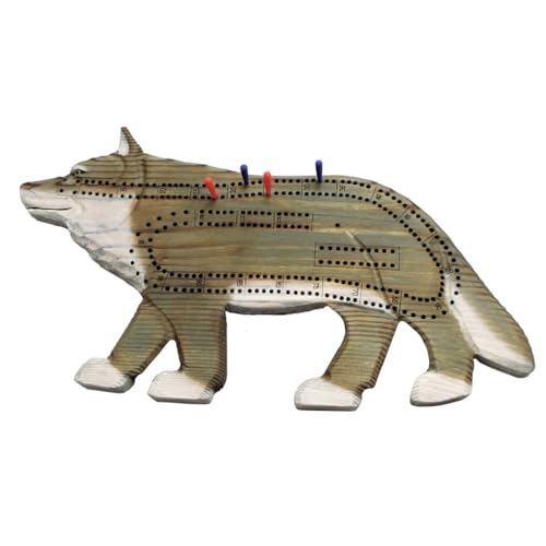 Lipco Wolf Cribbage Board, Wood, Fun and Games