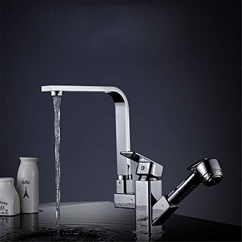 Mitigeur de cuisine extractible en cuivre chrome pour eau chaude et froide - 3