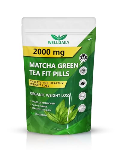 Matcha Green Organic Tea Fit Pills 2000MG | Natural Energy Booster, Fat Burner & Appetite Suppressant, Metabolism Support, 90 Capsules for Weight Management