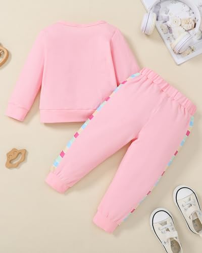 YALLET 1-6 Years Toddler Girl Clothes Fall Winter Outfit Little Girls Unicorn Sweatshirts+ Pants Set Baby Sweatsuit Clothing4