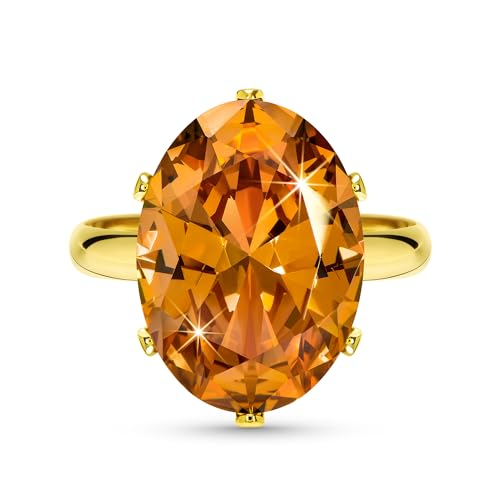 Linawe Bagues en diamant citrine et moissanite pour femmes, bague à bijoux en or réglable, bagues de grandes tailles pour femmes, bijoux de mode