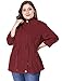 Agnes Orinda Women's Plus Size Stand Collar Drawstring Utility Jacket 4X Burgundy