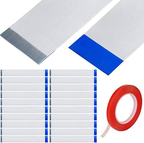 Xiatiaosann Flex Ribbon Cable 40 Pin FFC FPC for LCD TV Car Audio DVD Player Screen Laptop, Flexible Extension Cable 20cm 0.5mm with Double Sided Adhesive Tape, 20pcs