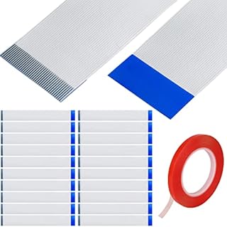 Xiatiaosann Flex Ribbon Cable 40 Pin FFC FPC for LCD TV Car Audio DVD Player Screen Laptop, Flexible Extension Cable 20cm 0.5mm with Double Sided Adhesive Tape, 20pcs