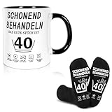 OuMaiFeng Kaffeetasse und Lustige Socken Set,Geschenk 40 Geburtstag Mann (50)