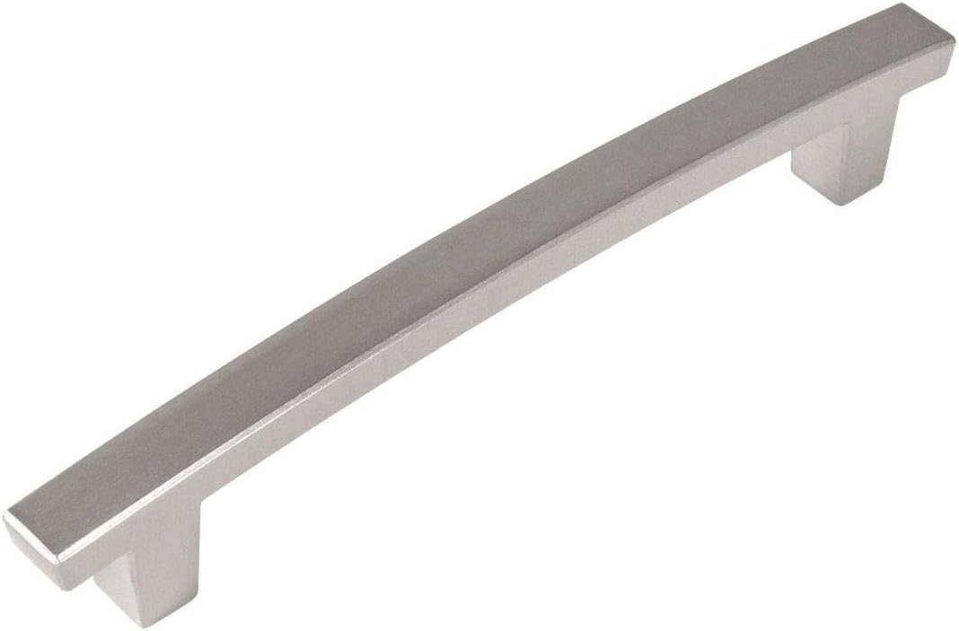 Cosmas 10 Pack 5239SN Satin Nickel Contemporary Cabinet Hardware Handle Pull - 5" Inch (128mm) Hole Centers