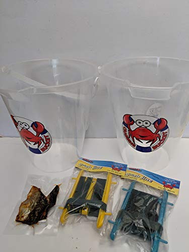 2 x Large 20cm Crab Bucket & 2 x 11m Safety Crab Line & A Pack Crab Fishing Bait