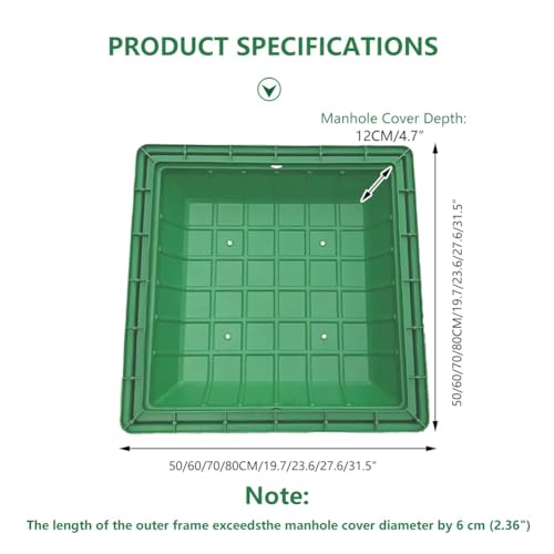 Couvercle regard pelouse 70x70cm pour aménagement jardin net