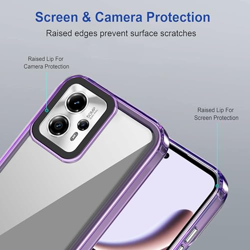 Image of amazon basics Back Case Cover for Motorola Moto G13 (TPU + PC Translucent Purple)