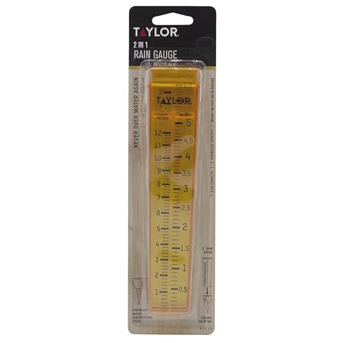 Taylor 2 For 1 Sprinkler And Rain Gauge 7-3/4" H X 1-1/8" Base Black #TOP2
