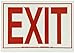 Brady 73513 10" Height, 14" Width, B-324 Glow In the Dark Self-Stick Polyester, Red On Green Color Exit And Directional Sign, Legend "Exit"
