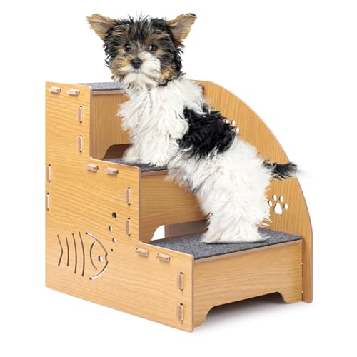 Dog-Stairs-for-Small-Dogs134-Wood-Dog-ramp-for-Bed-can-Disassembly-for-Up-to-110-PoundsSmallHurtOld-Dogs-CatsMini-3-LevelsAnti-Slip-Dog-ramp-for-CouchSuitable-for-SofaLow-Bed-HBHoushen - Cucciolini Doodles   Dog-Stairs-for-Small-Dogs134-Wood-Dog-ramp-for-Bed-can-Disassembly-for-Up-to-110-PoundsSmallHurtOld-Dogs-CatsMini-3-LevelsAnti-Slip-Dog-ramp-for-CouchSuitable-for-SofaLow-Bed-HBHoushen