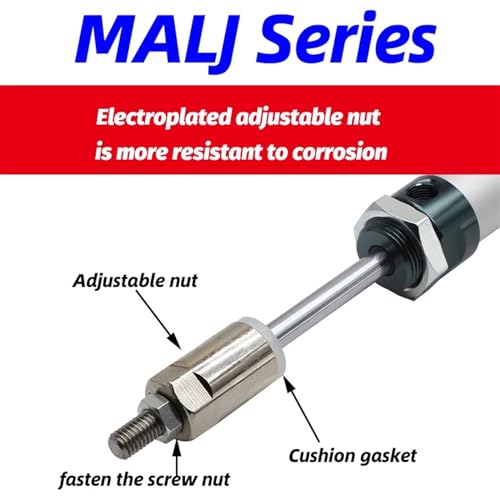 Cilindro neumático de doble efecto ajustable serie MALJ20 de varilla única 3
