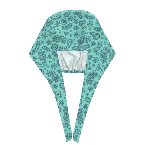 Image of Working Cap Scrub Cap with Sweatband Adjustable Unisex Women Tie Back Hat Nurse Surgical Caps