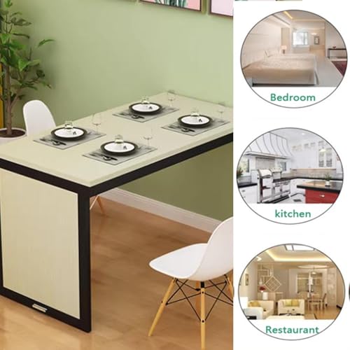 Table pliante murale pour petits espaces et studios encombrés blanche - 8