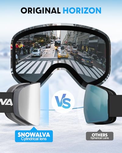 Snowalva Ski Goggles, Snowboard Goggles with 2 UV400 Anti-Fog Detachable Magnet Lenses for Men & Women Adult - Image 3