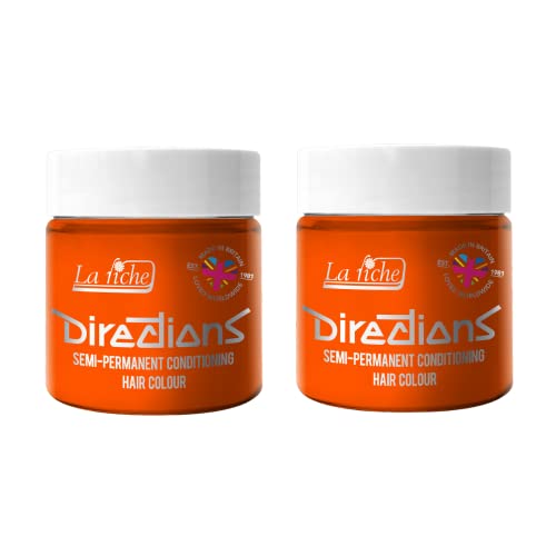 La Riche Directions Semipermanente Haarfarbe 100 ml Dose 2er-Pack (Fluorescent Orange)