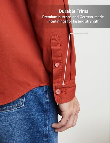 Image of Symbol Premium Men Long Sleeve Casual Washed Cotton Twill Shirt (Regular Fit)